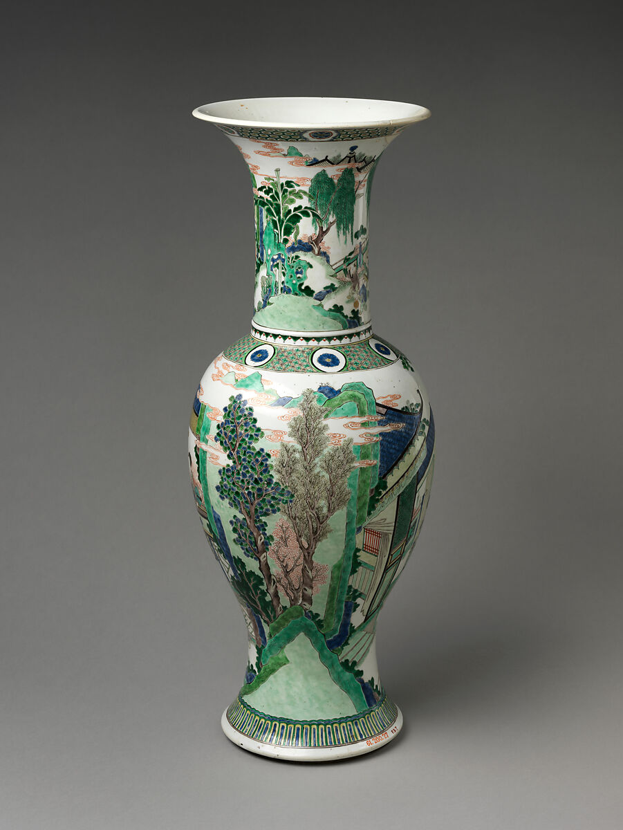 【女性活動模様花瓶　Vase with Women’s Activities】中国‐清代