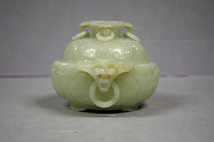 【玉双耳活環爐　Covered bowl with ring handles】中国‐清代