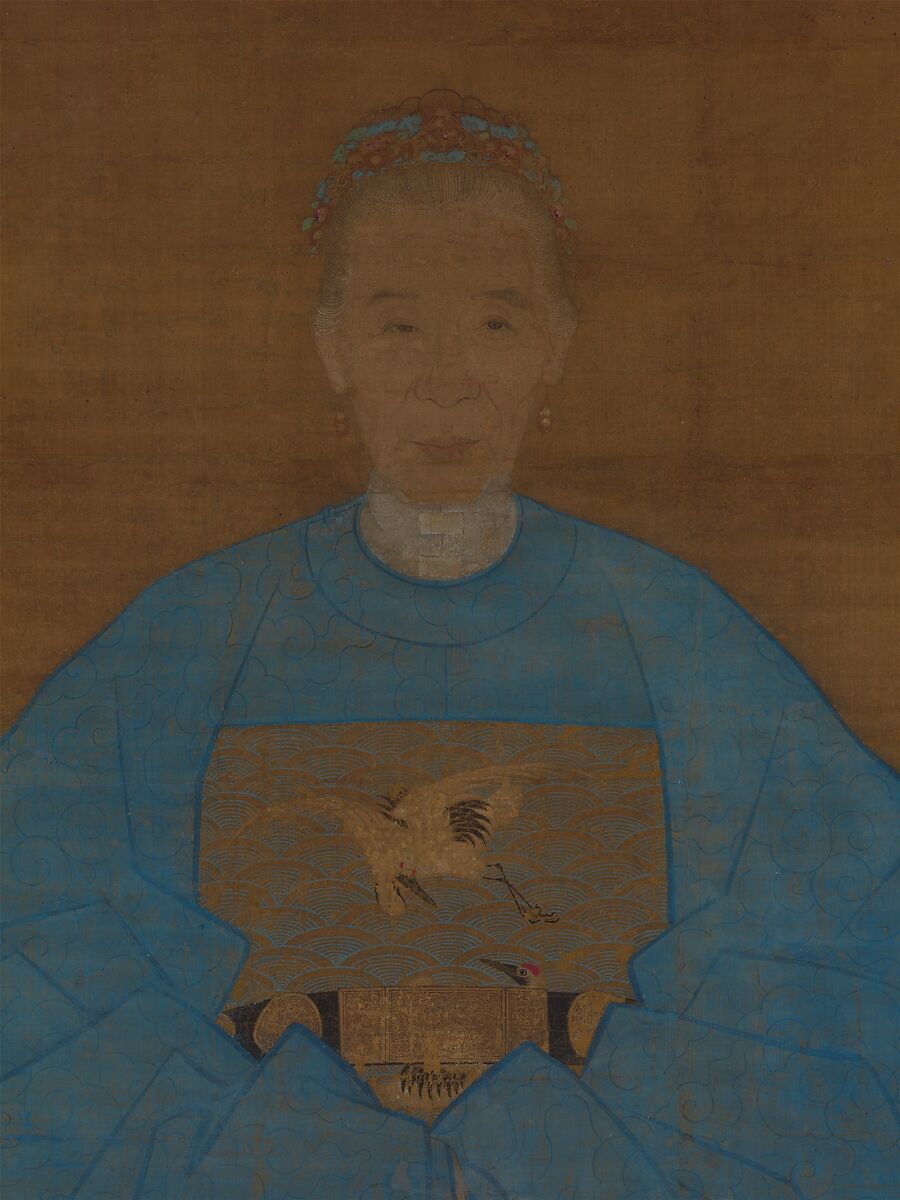 【阮祖德　抑齋曾叔祖夫人像　軸　Portrait of the wife of Yizhai】中国‐明代