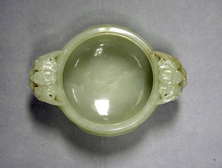【玉双耳活環爐　Covered bowl with ring handles】中国‐清代