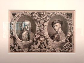 【カナレットとヴィゼンティーニの肖像】肖像部分原画ジョヴァンニ・バッティスタ・ピアツェッター個人収蔵