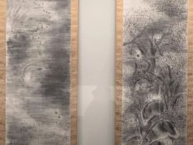 【野趣二題(枝間の歌・池中の舞)】石井林響ー東京国立近代美術館所蔵