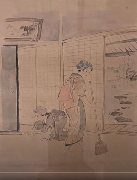 【日本風俗絵(掃除)】黒田清輝‐東京国立博物館黒田記念館収蔵