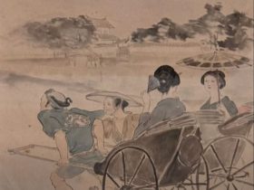 【日本風俗絵(人力車)】黒田清輝‐東京国立博物館黒田記念館収蔵