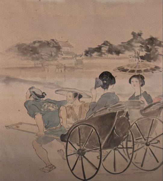 【日本風俗絵(人力車)】黒田清輝‐東京国立博物館黒田記念館収蔵
