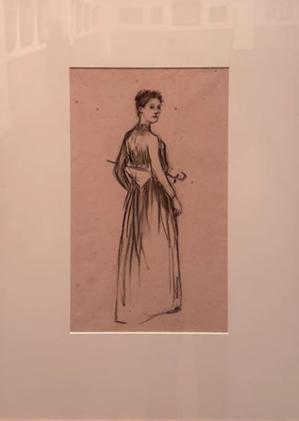 【《夏図》画稿(傘持つ女)】黒田清輝‐東京国立博物館黒田記念館収蔵