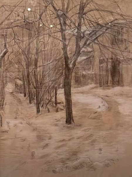 【雪景】黒田清輝‐東京国立博物館黒田記念館収蔵