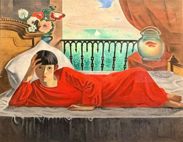 【休む赤衣の女】板倉鼎‐東京国立近代美術館所蔵