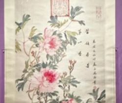 【慈禧御筆絹地牡丹図軸】清時代‐瀋陽故宮博物院
