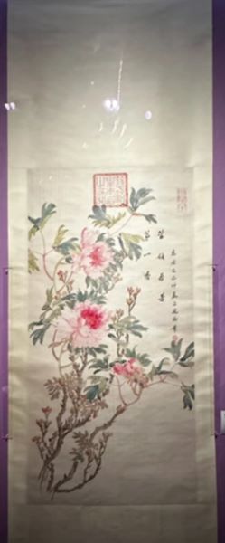 【慈禧御筆絹地牡丹図軸】清時代‐瀋陽故宮博物院