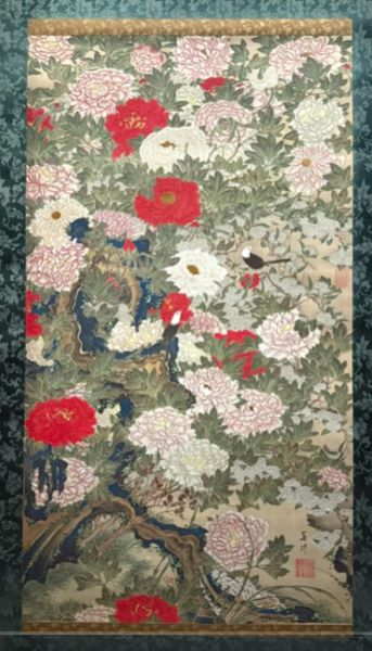 【動植綵絵-牡丹小禽図】伊藤若冲-皇居三の丸尚蔵館所蔵