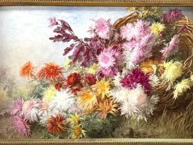 【菊花図額】陶磁－皇居三の丸尚蔵館所蔵