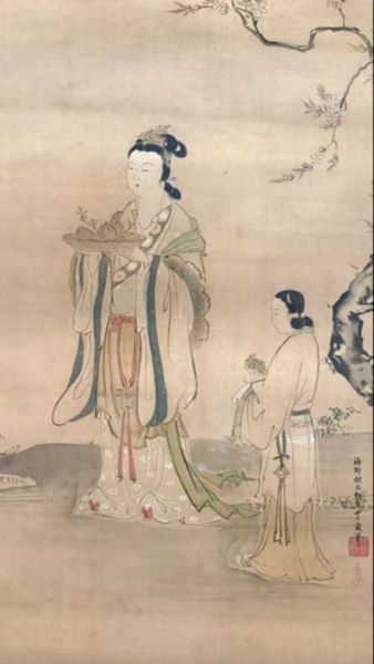 【漢武帝・西王母・長伯房図】狩野探幽‐東京国立博物館所蔵