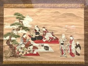 【役者花見図】宮川一笑‐東京国立博物館所蔵
