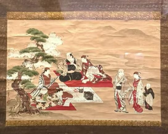 【役者花見図】宮川一笑‐東京国立博物館所蔵