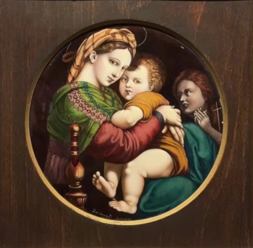 【《小椅子の聖母》に基づくエマーユ絵画】梶コレクションー国立西洋美術館所蔵
