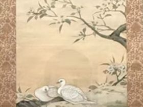 【梨に双鳩】菱田春草‐東京国立博物館所蔵