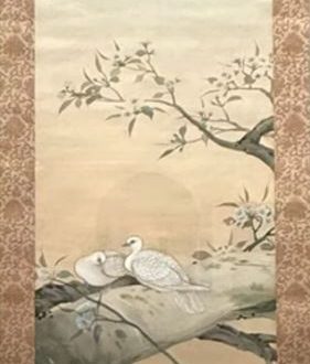 【梨に双鳩】菱田春草‐東京国立博物館所蔵