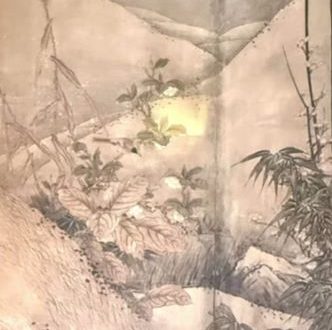 【四季花鳥図屏風】伝雪舟等楊‐東京国立博物館所蔵