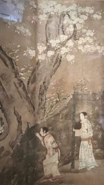 【花下遊楽図屏】狩野長信‐東京国立博物館所蔵