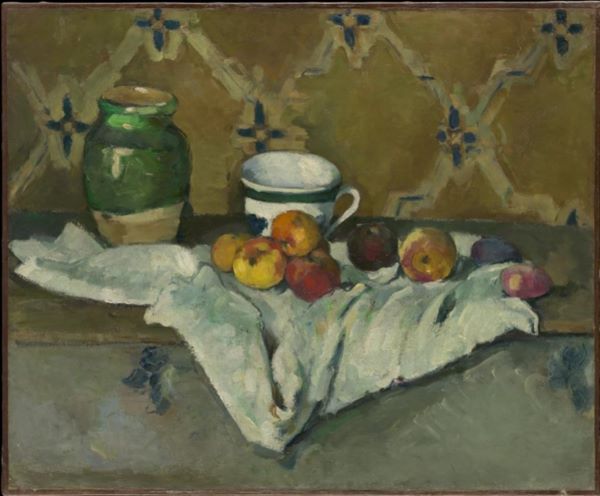 【壺とカップとリンゴの静物画Still Life with Jar, Cup, and Apples】ポール・セザンヌ‐メトロポリタン美術館所蔵