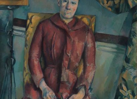 【赤いドレスのセザンヌ夫人】ポール・セザンヌ‐メトロポリタン美術館所蔵