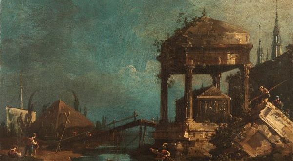 【潟のほとりの墓のある幻想風景】カナレット‐メトロポリタン美術館所蔵