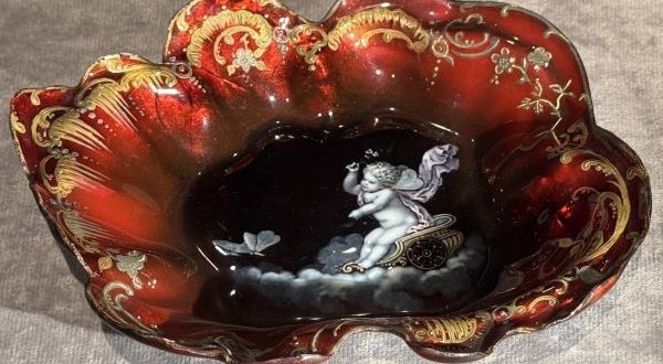 【天使が描かれた飾りトレー】梶コレクション