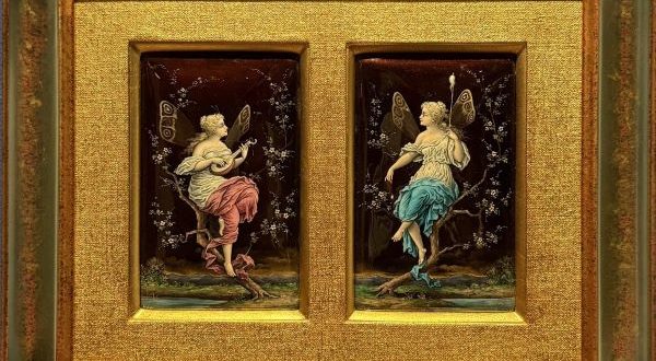 【蝶の羽根をもつ二人の女性】梶コレクション