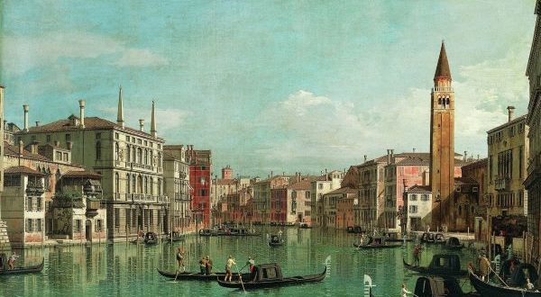 【ヴェネツィア、大運河 ― 右手にカンポ・デッラ・カリタを望む南東の眺め】カナレット‐メトロポリタン美術館所蔵