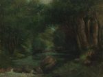 【森林のせせらぎ（A Brook in the Forest）】ギュスターヴ・クールベーメトロポリタン美術館所蔵