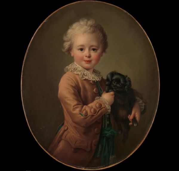 【黒いスパニエルと一緒の少年(Boy with a Black Spaniel)】ユベール・ドルーエーメトロポリタン美術館所蔵