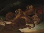 【山岳風景の中のライオンたち Lions in a Mountainous Landscape】テオドール・ジェリコーーメトロポリタン美術館所蔵