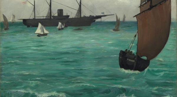 【ブローニュの《キアサージ》(The "Kearsarge" at Boulogne)】エドゥアール・マネーメトロポリタン美術館所蔵