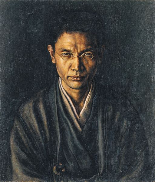 【絡子をかけたる自画像】髙島野十郎‐福岡県立美術館所蔵