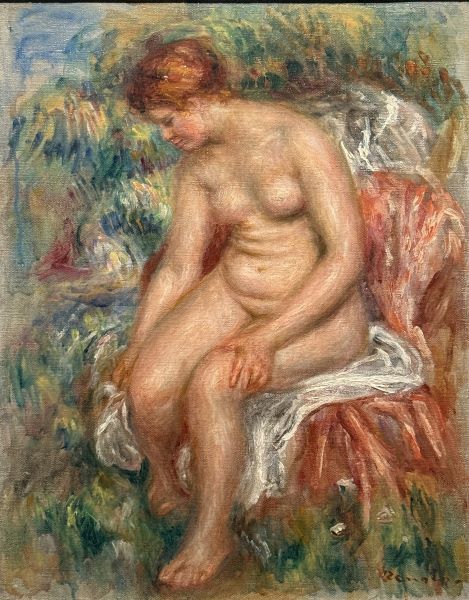 【座って脚を拭う浴女】ルノワールーオランジュリー美術館所蔵