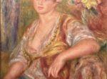 【バラをさしたブロンドの若い女性】ルノワールーオランジュリー美術館所蔵