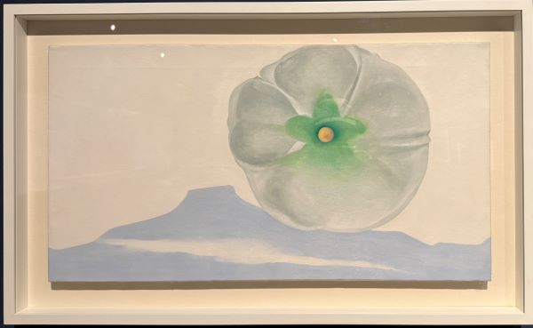 【タチアオイの白と緑ーベダーナル山の見える】ジョージア・オキーフー東京国立近代美術館所蔵