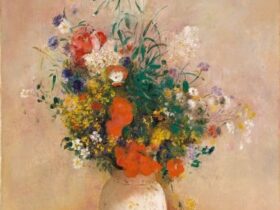 【花瓶の花（ピンクの背景）】オディロン・ルドンーメトロポリタン美術館所蔵
