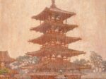 【雨　法隆寺塔】髙島野十郎ー個人蔵